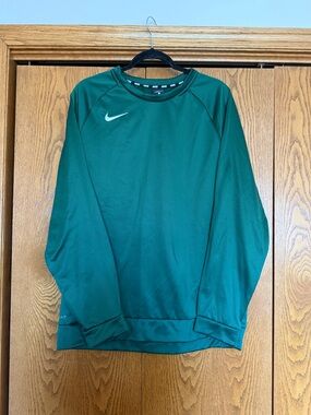 Nike Green Dri-FIT Long Sleeve Tee with White Logo Trim